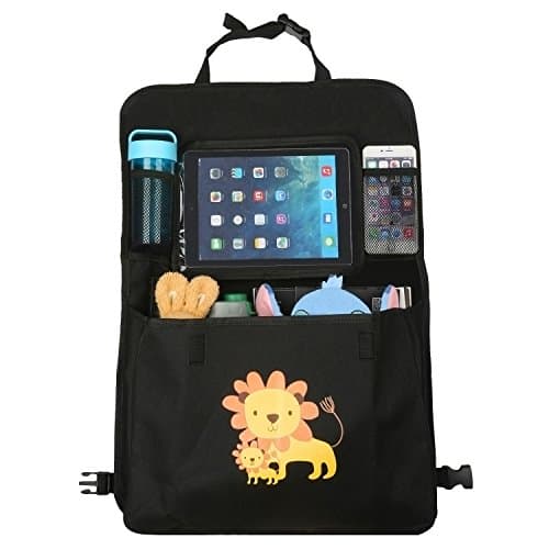 Car Backseat Storage Bag with Touch Screen Tablet Holder &amp; Extra Large Deep Pocket for Kids Toy Storage, Backseat Organizer Car Accessory Travel Storage for Baby (Lion)