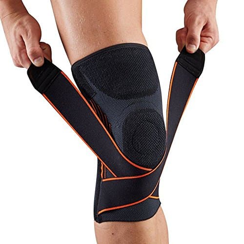 WEFOREVER Compression Knee Sleeve/Knee Brace with Adjustable Strap and Silicone Ring for Running, Jogging, Sports, Joint Pain Relief, Arthritis and Injury Recovery Medium Size-Single Wrap By