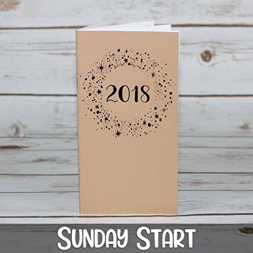 2018 Monthly Planner - Sunday Start - Printed Cover - Insert for Standard Size Traveler's Notebook