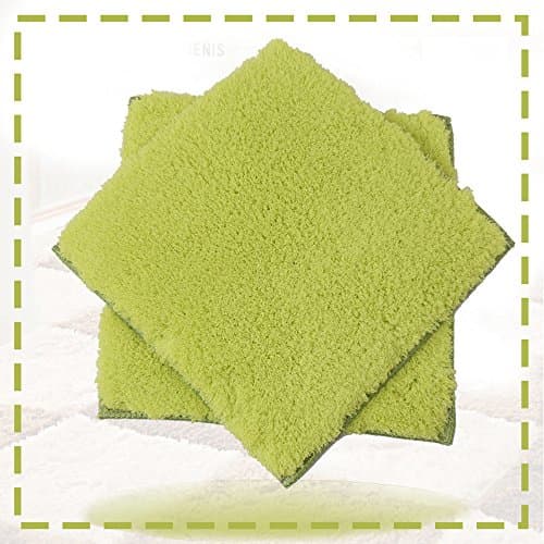 Creative ingenuity Dense Villus DIY Puzzle Mat with Interlocking Tiles for Living Room Bedroom - Non-Slip Extra-Thicken by (Green,17.7")