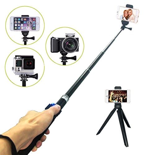 Maryger Bluetooth Selfie Stick for iPhone, Android,Camera and iOS Smartphone,Black