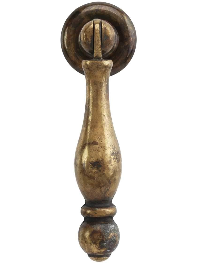 Marella Design 21398.06200.03 Pendant Drop Pull with Round Rosette -7/8 inch x 2 7/8 inch in Antique Brass