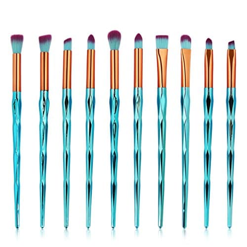 7/10Pcs Diamond Makeup Brushes Set Powder Foundation Eye Shadow Blush Blending Cosmetics Beauty Make Up Brush Tool Kits Blue-10pcs