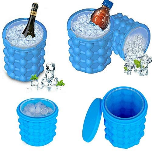TRENDBUY Silicone Ice Cube Maker | The Innovation Space Saving Ice Cube Genie | Flexible Ice Mold for Whiskey, Wine, Beer | Bucket Revolutionary Space Saving Ice-Ball Makers for Home, Party and Picnic