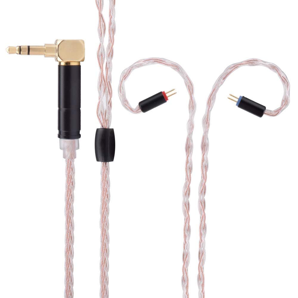 8 Core Upgrade Silver Plated Audio Cable, with 0.78mm 2 Pins Interface Cable for KZ ES4 ZSR ZSA ED16 ZST ZS5 ZS6 ZS10 ES3 TFZ TRN V20 V10 Earphones