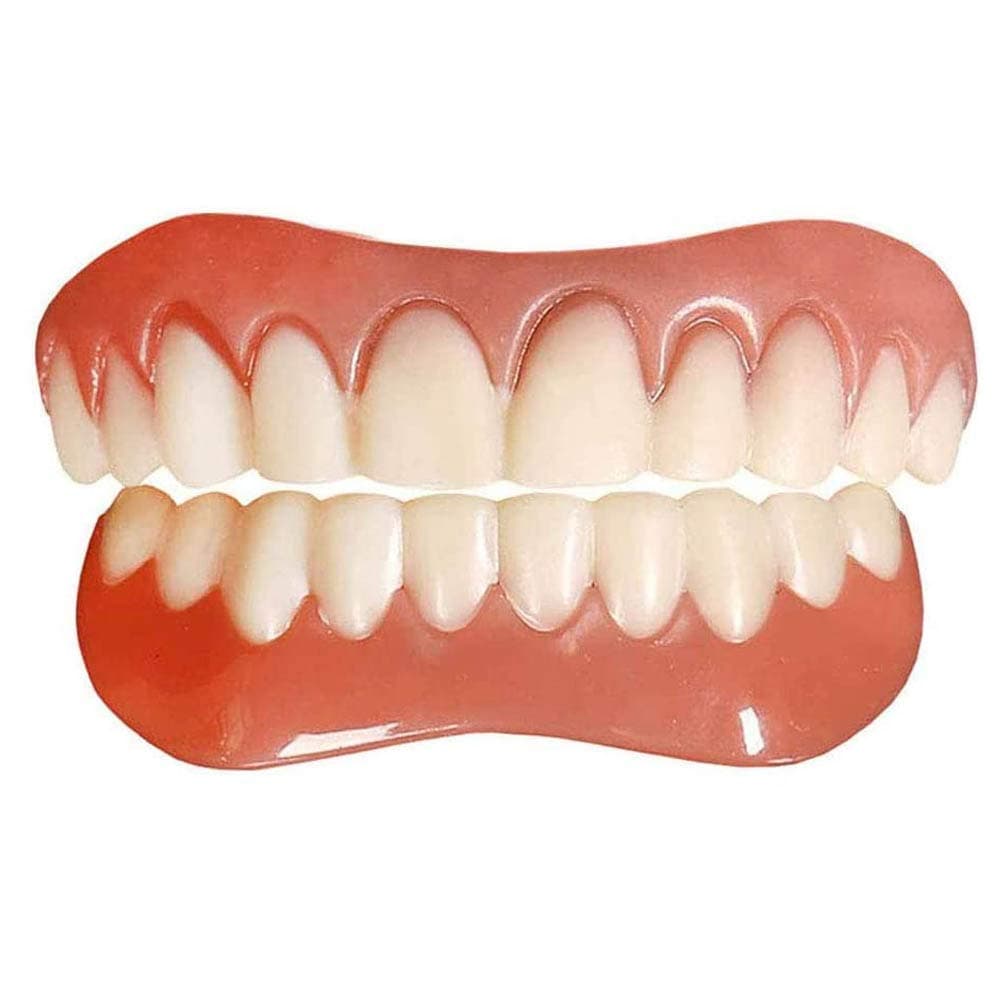 Tacohan 2 Pcs Quick Dentures Teeth Perfect Teeth Smile Veneer Lower and Upper Cosmetic Teeth, Quickly Make You Own Perfect Smile