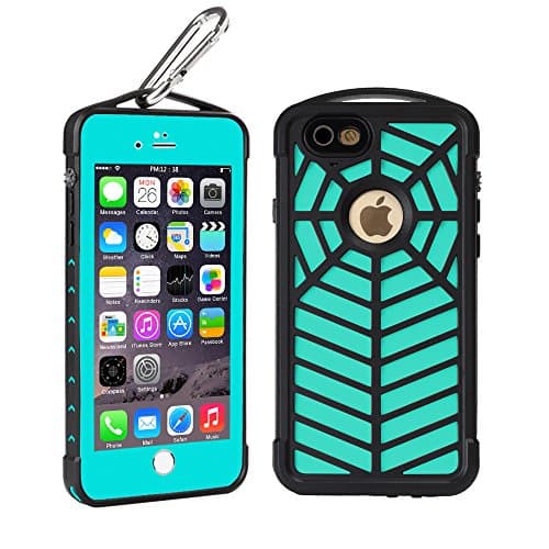 100% Waterproof Phone Case, Save4you Shockproof Dustproof Full Sealed Protection Cover Heavy Duty Spider Sport case for Apple iPhone (6/6S Plus(5.5 inch) Grass blue)