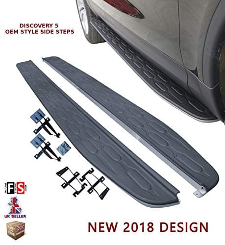 DISCOVERY 5 SIDE STEPS RUNNING BOARDS SILVER BLACK OEM NEW STYLE