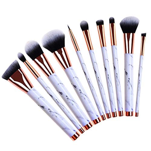 A PINE SONG Makeup Brush Set, 10pcs Non-Falling, Non-Chemical Odor, Non-Allergic,Goat Hair Makeup Brushes for Eyeshadow Powder Foundation Eyebrow Blush Blending Brush Set