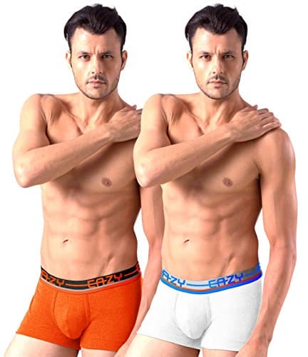 Comfortable Modal Elastane Men's Trunk - Pack of 2 - Orange & White