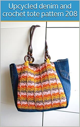 Upcycled denim and crochet tote pattern 208