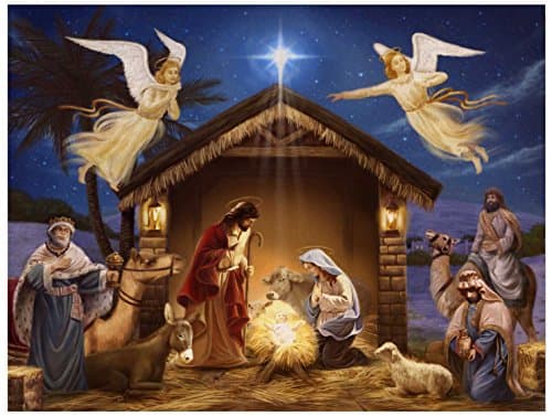Trendy Decor 4 U 64172-C Nativity Lighted Canvas