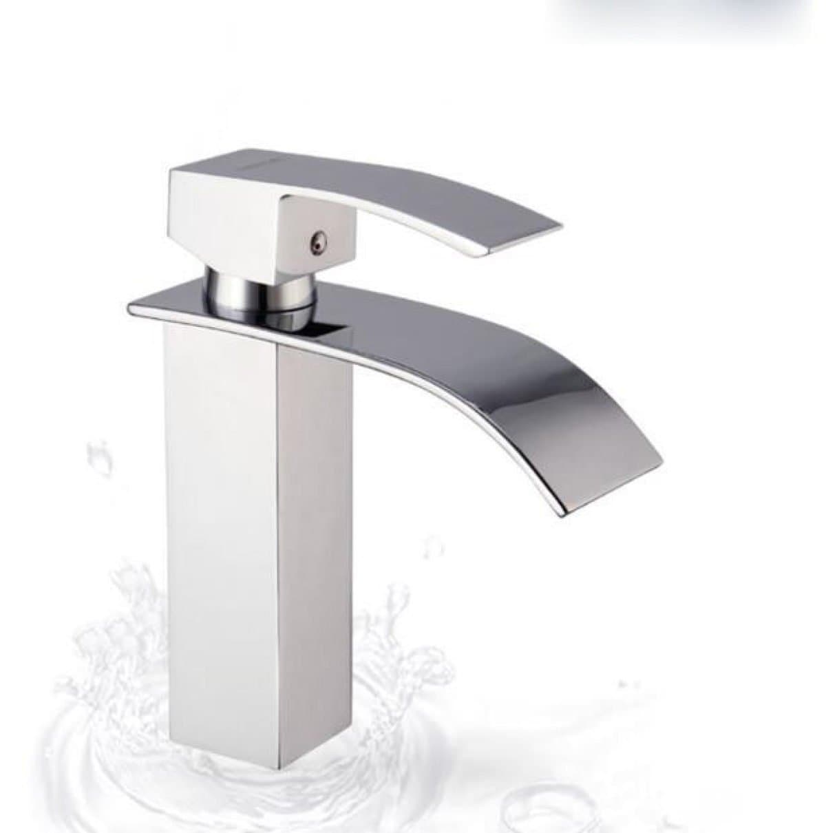 LDONGSH Basin Single Hole Single Handle Hot And Cold Mix Waterfall Washbasin Electroplating Drawing Bathroom Faucet Tap