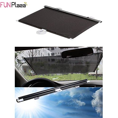 Funplaza SunShade Windshield Retractable Car Window Roller Block UV Blinds for Woman Children Protection Black (40 x 125cm)