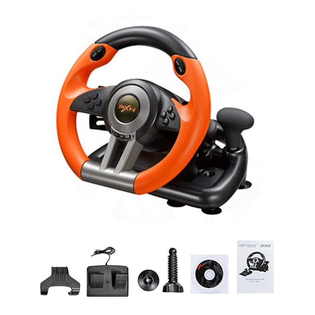 rosemaryrose Driving Simulator Support PC / PS3 / PS4 / X-One Gaming Steering Wheel Simulation Racing - Driving School Car orange