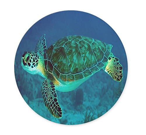 Watercolor Elegant Turtle Design Personalized Round Desktop Mousepad Mouse Pad (20 x 20 cm)