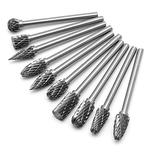 10 x Carbide Burr Set Drill End Mill Diamond Grinder for Dremel Rotary Tools Milling Cutter Engraving Bits Grinder Drill Wood Drilling Carving Engraving