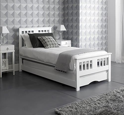 Artisan Beds White Solid Wood Single Guest Bed with Trundle