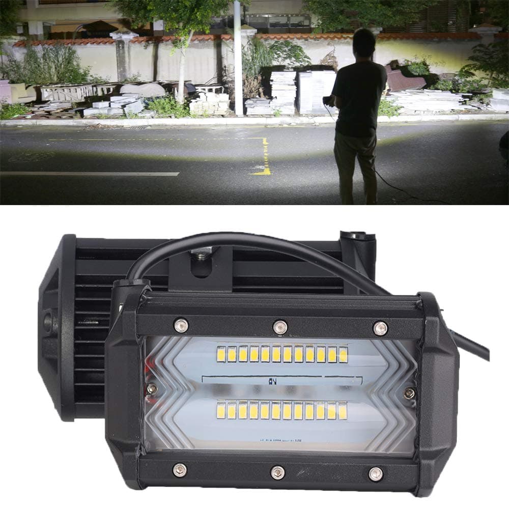 4D LED Light Bar, LED Light Pods Waterproof 2 PS 5inch 72W Flood Double Fog Lights, 9000LM Driving Lights, for Jeep, Truck, SUV, ATV, UTV, and More, Kassam 1 Years Warranty