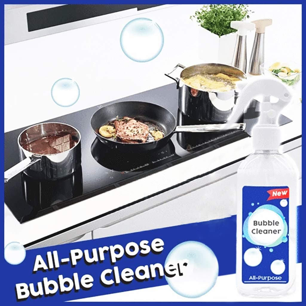 Multi-Surface Cleaner,Kitchen Grease Cleaner Multi-Purpose Foam Cleaner All-Purpose Bubble Cleaner,Removes Grease Grime Baked on Food,Non-Toxic & Grease-Free (1 Pcs: 200ml)
