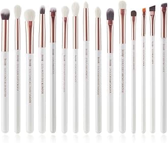 Jessup 15Pcs Pearl White/Rose Gold Professional Makeup Brushes Set Make up Brush Tools kit Eye Liner Shader Synthetic Fiber Hair Eye Brush Set T217