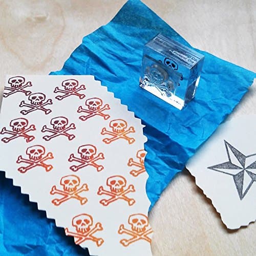 Skull Stamp, clear polymer cling mounted, small accent stamp