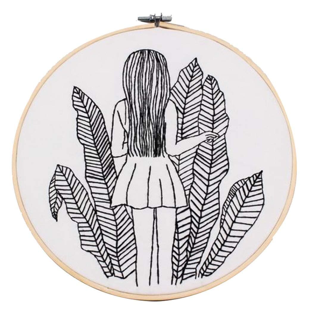 Miada worthwhile Embroidery Cross Stitch Stamped Kits Pre-Printed Patterns Fine DIY Craft Starter(None H02)