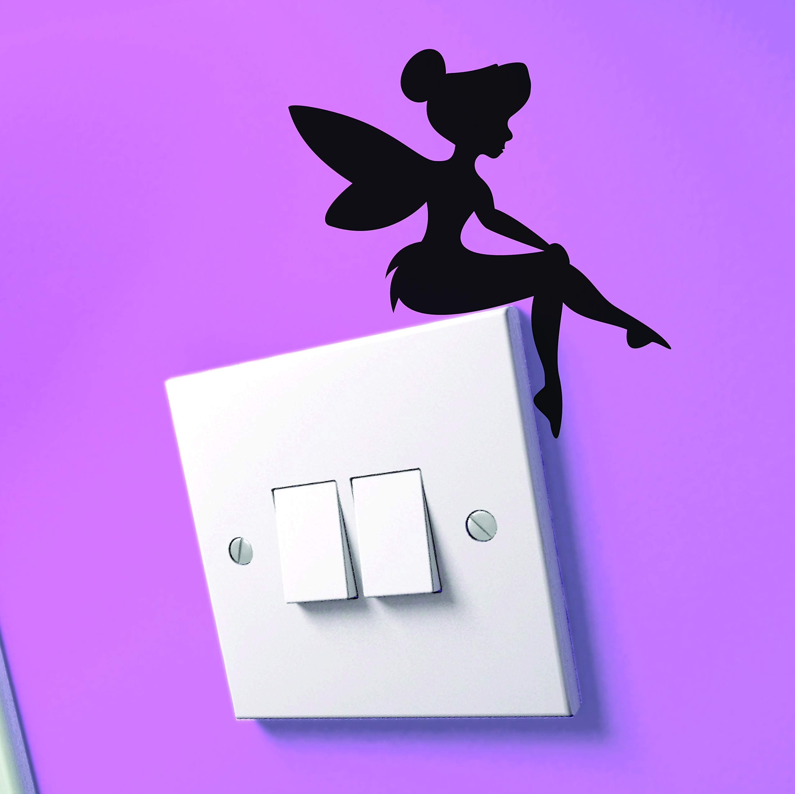 Tinkerbell Light Switch Removable Vinyl Wall Decal Stickers Home Decor Art (Medium (120x120mm))