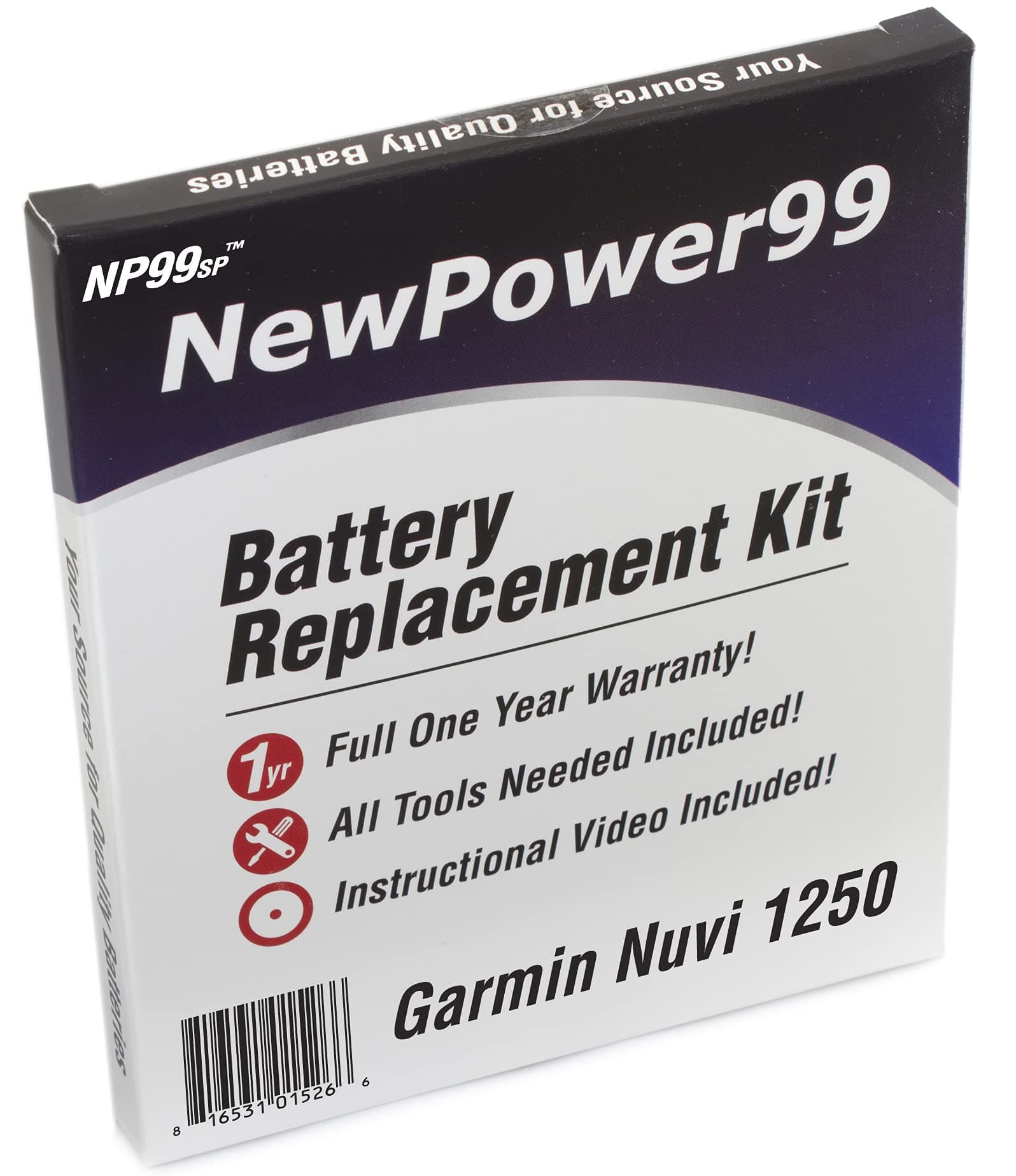 NewPower99 Battery Replacement Kit with Battery, Video Instructions and Tools for Garmin Nuvi 1250