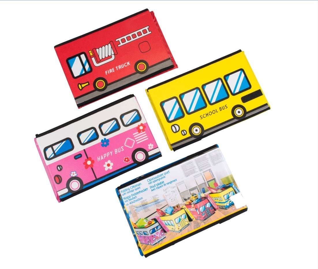 Storage Box Chest with Padded Lid Designs Train Train Carriage In Gelb Bunt Foldable Stool Upholstered Stool 40 cm x 25 cm x 25 cm Child Toy Box Bench Box Faux Leather Folding Pouffe Seat Stool Box Wipe Clean Fabric