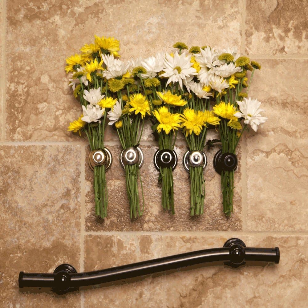 24" Satin Nickel Wave Grab Bar