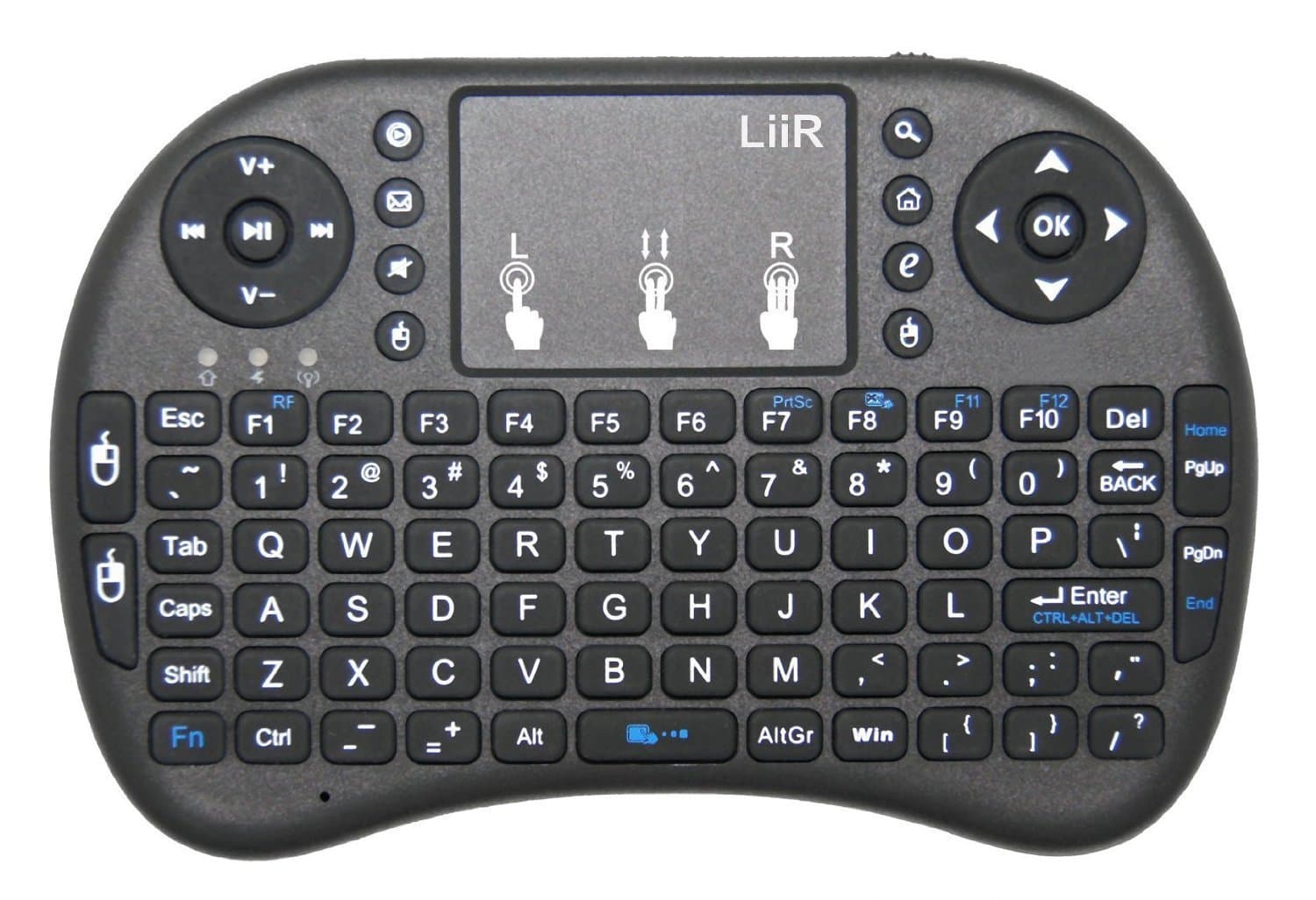 2.4 G Mini Portable Wireless Keyboard with Touchpad Mouse Multi-media Handheld Android Keyboard for Windows, Android/Google/Smart TV, Linux, Mac OS