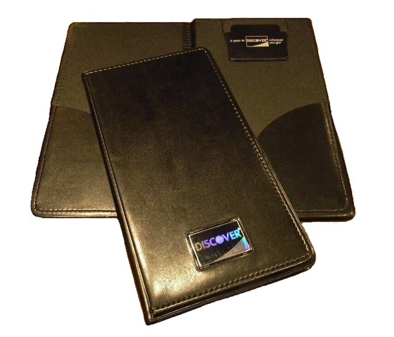 NEW Restaurant Waitstaff Waiter Waitress Double Panel Checkbook Presenter Leather Black Good Quality