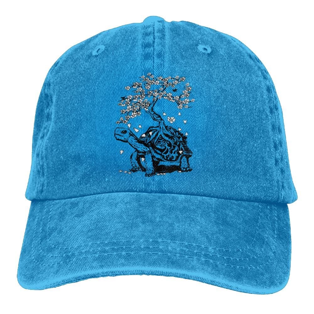 Arsmt Turtle Bonsai Tree Denim Hat Adjustable Women's Stretch Baseball Caps