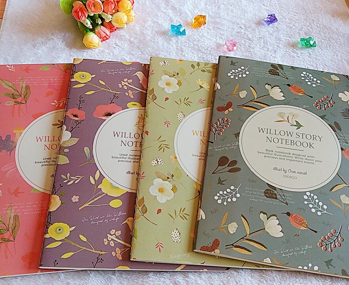 Korean Style Flower And Bird Pattern Notebook
