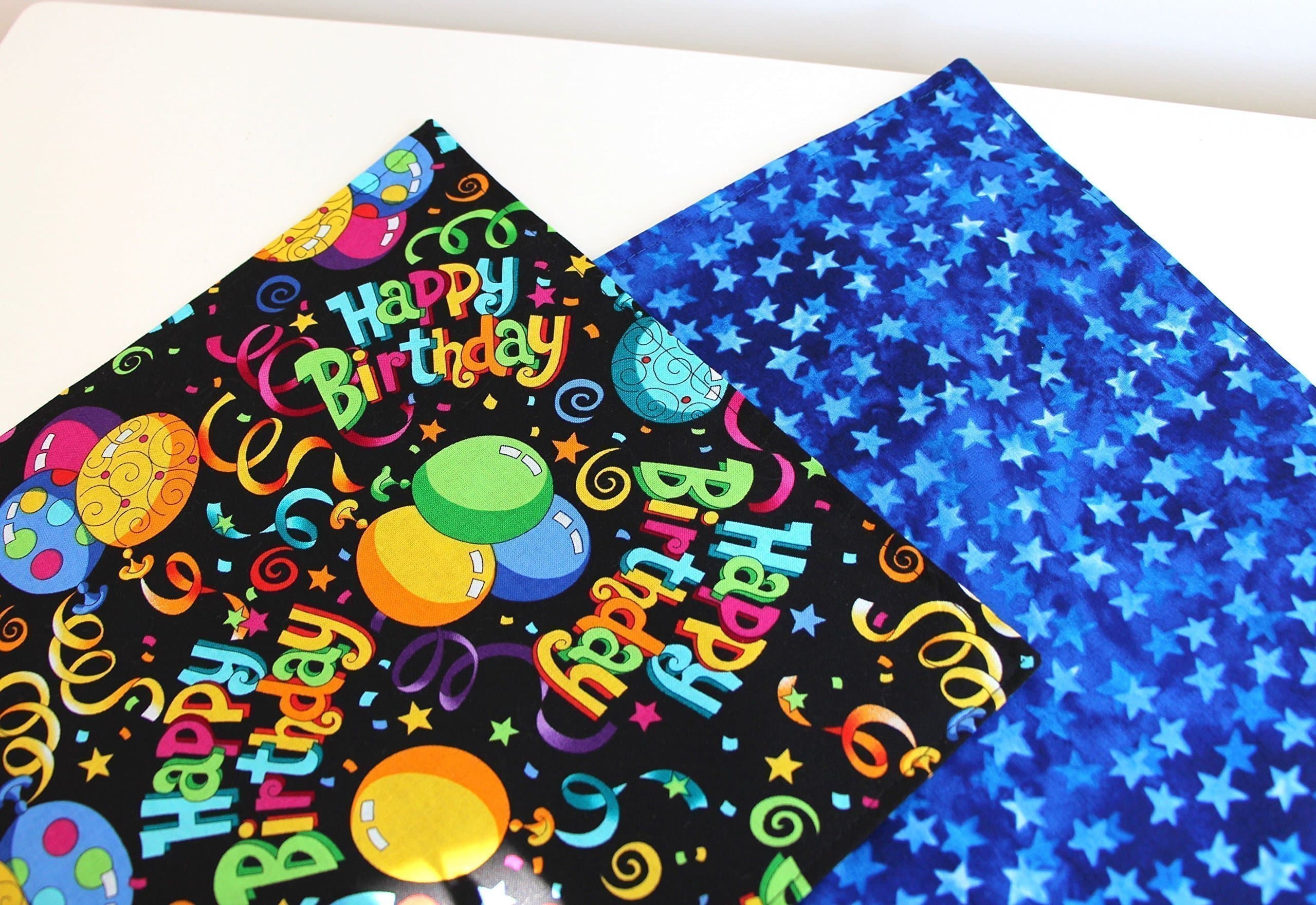 Happy Birthday Table Runner Reversible Stars