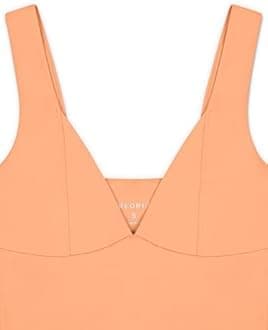 REORIA Women's Summer Sexy Casual Deep V Neck Sleeveless Slim Fit Cropped Corset Cami Fashion Trendy Y2k Going Out Crop Tank Tops Peach Fuzz Medium