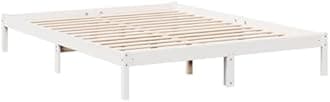 vidaXL Extra Long Bed Frame without Mattress White 160x220 cm Solid Wood Pine