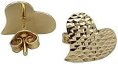 A-J Pure Gold Earrings with stud Lock & Beautiful Heart Design Metal Purity 18 carat