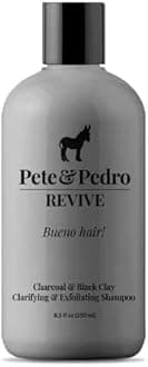 Pete & Pedro REVIVE – Exfoliating, Deep-Cleaning, Black Clay & Charcoal, Hair & Scalp Detox Shampoo | As Seen on Shark Tank, 8.5 oz.