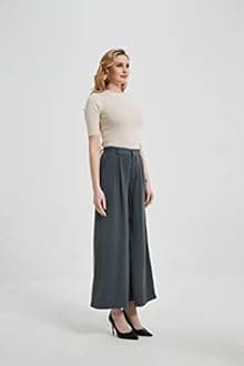 Tronjori Women High Waist Casual Wide Leg Long Palazzo Pants Trousers Regular Size