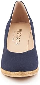 VISCATA Roses Espadrille Canvas Wedges Spain Handmade 2 ½” Heel Woman Wedge Pumps with Organic Cotton Canvas and 100% Natural Jute Midsole for All Occasions: Casual, Work, Party