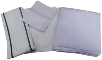 GUGGU Men's 5-Piece Pandit Dhoti Kurta Set, White color | Unstitched Kurta,Angocha,Vest,Hanky. (Best item for shradh or diwali)(Pitru Paksha) Best package for pandit ji. (Kurta-Pajama, Synthetic)