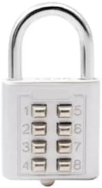 VIVITO 8 Digit Push-Button Combination Number Code Luggage Lock | Padlock Lock for Door/Bag/Locker/Helmet/Gym | Resettable Combination Lock/Office/Store | Secure Travel Code Lock (Silver)