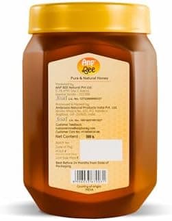 ANP BEE Raw Natural Honey I Supports Weight Loss I NMR Tested Unprocessed & Unfiltered Original Pure Honey I Multiflora Honey I Good for Heart Health I Plastic Bottle (Pack of 4, Honey 500gm)