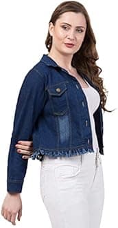 FUNDAY FASHION Women Denim Standard Length Full Sleeve Solid Jacket