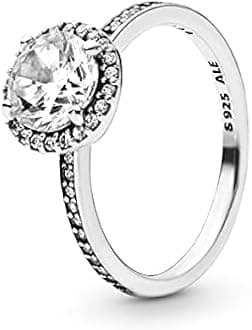 PANDORA Timeless Women's Sterling Silver Round Sparkle Halo Cubic Zirconia Ring