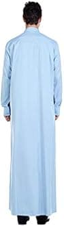 Men's Muslim Clothes Durable Kaftan Robe Dubai Long Gown Ethnic Clothes,1pc Soft Robe