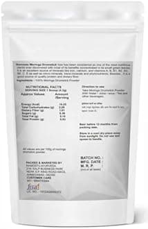 Namostu Ayurveda Moringa Drumstick Powder 100gm, Essential Nutrition Superfood, Helps Naturally Boost Energy Levels, Improves Stamina & Vitality, Rich In Vitamins & Minerals