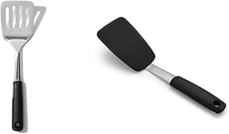 Good Grips Stainless Steel Turner & Good Grips Small Silicone Flexible Turner Black